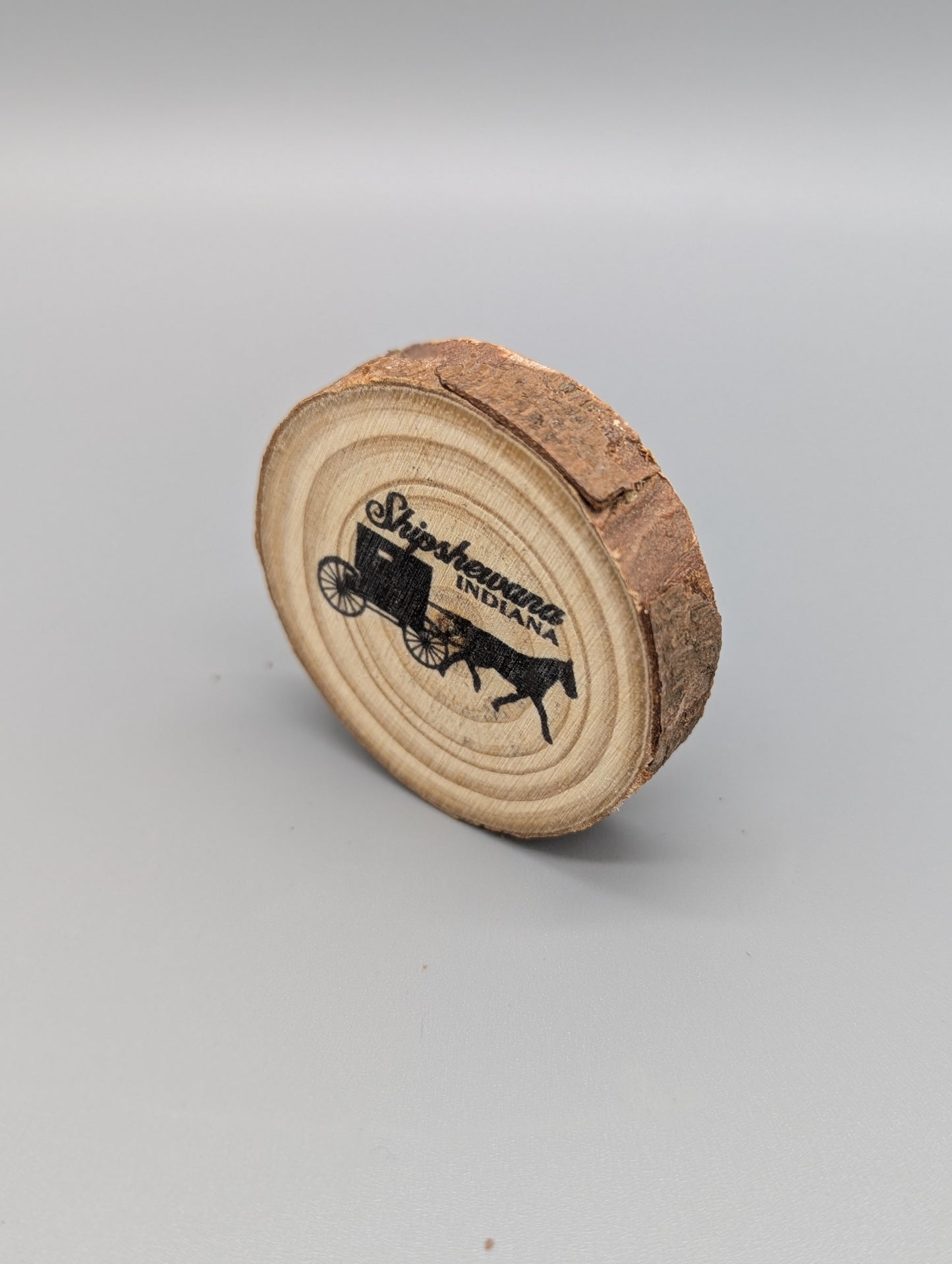 Shipshewana Indiana Wooden Disk Magnet