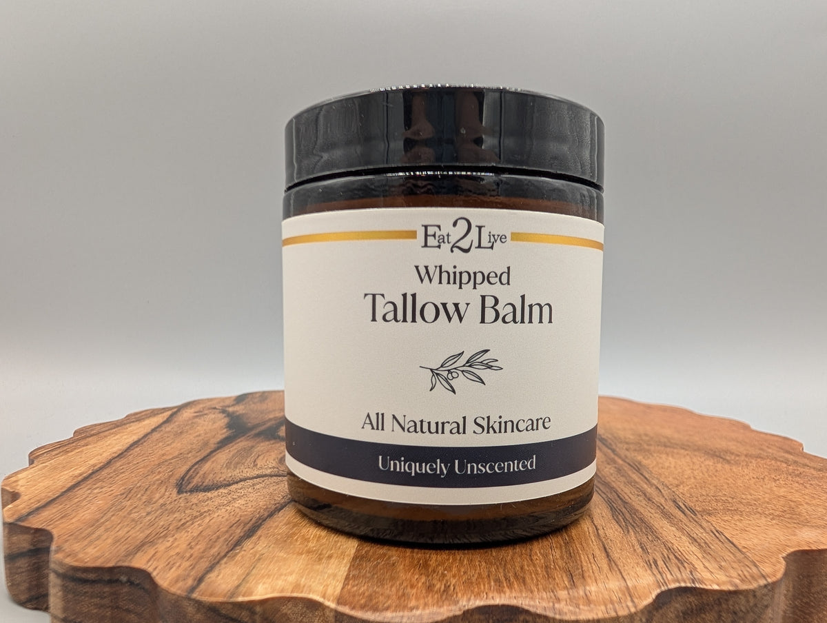 Eat 2 Live 4oz Uniquely Unscented Whipped Tallow Balm