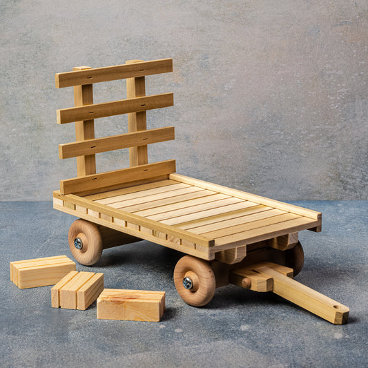 Owl Toy Craft Wooden Hay Wagon Toy
