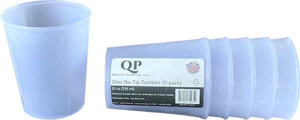 10oz No-Tip Plastic Tumblers, 5pk
