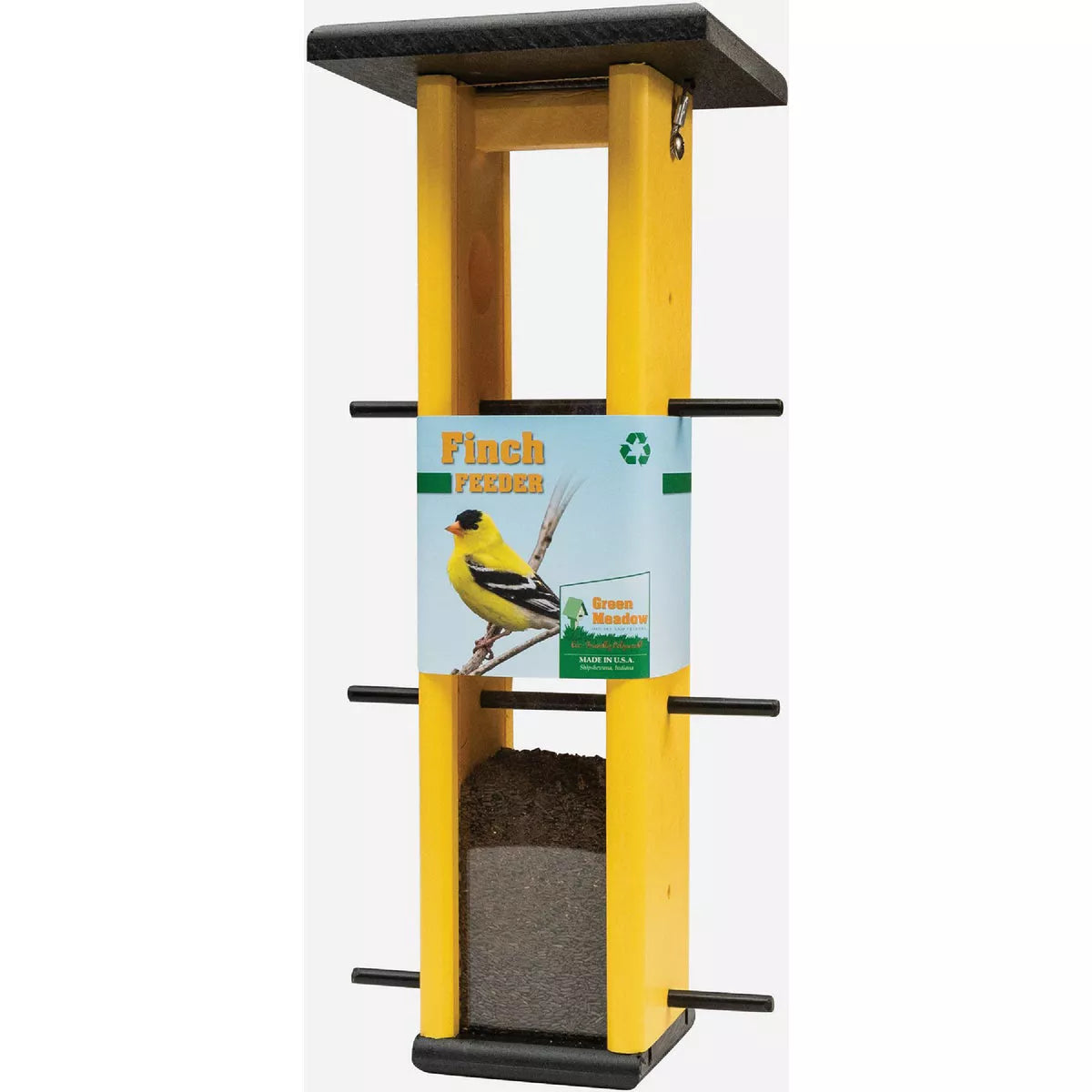 Green Meadow Hanging Finch Feeder with Screen