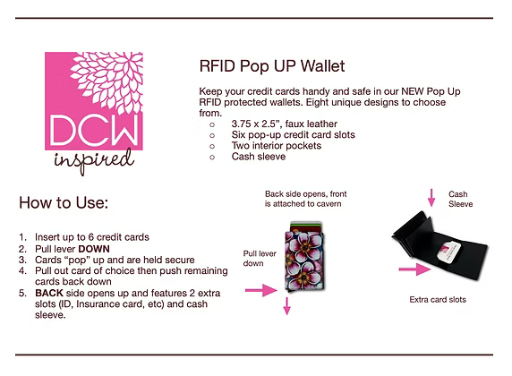 DCW Inspired RFID Pop Up Wallet