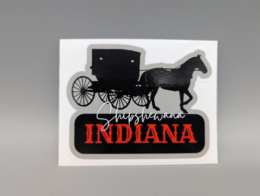 Vinyl Shipshewana, IN Horse and Buggy Sticker