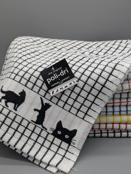 Poli-Dri Checkered Tea Towel with Image