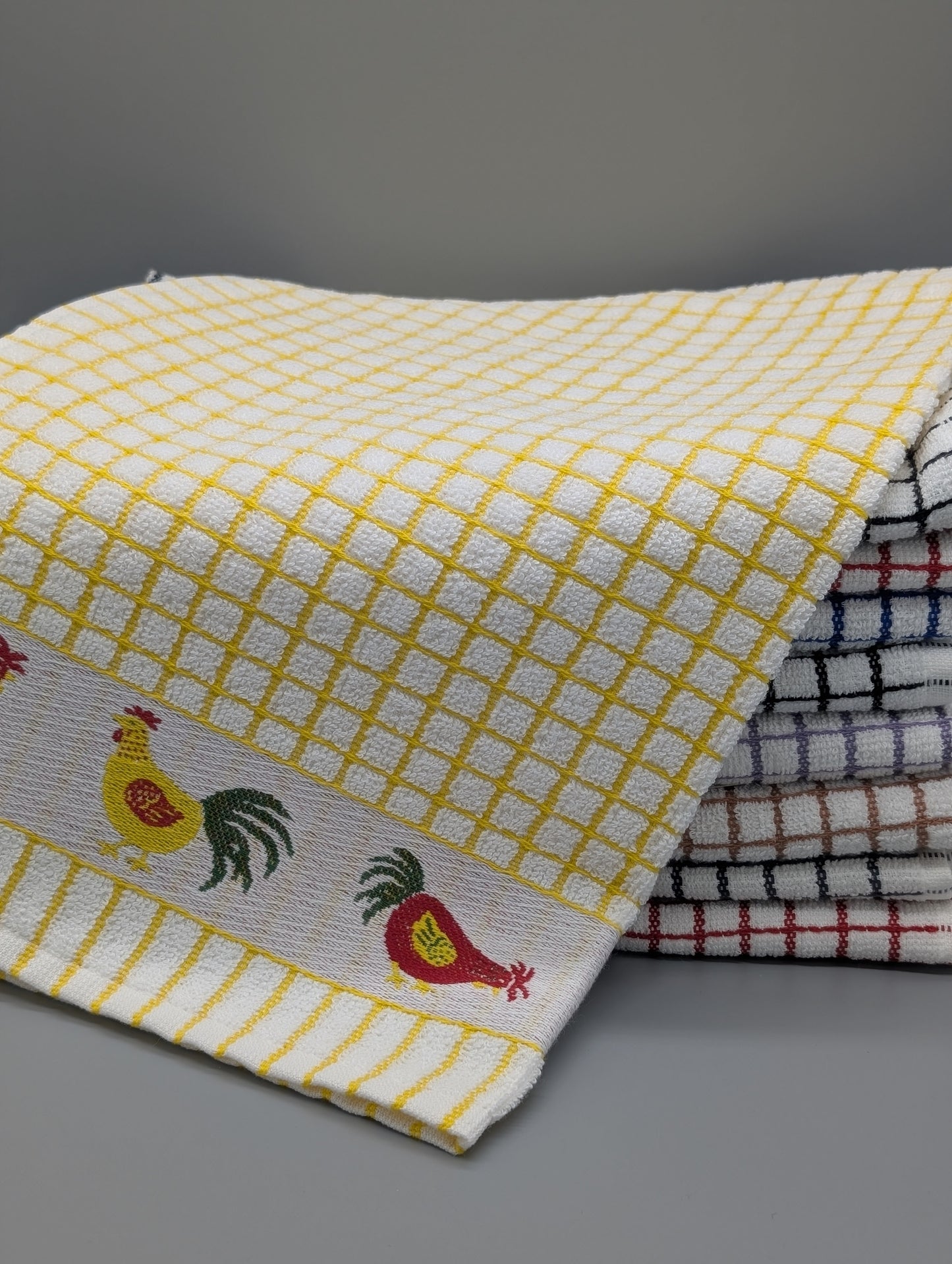 Poli-Dri Checkered Tea Towel with Image
