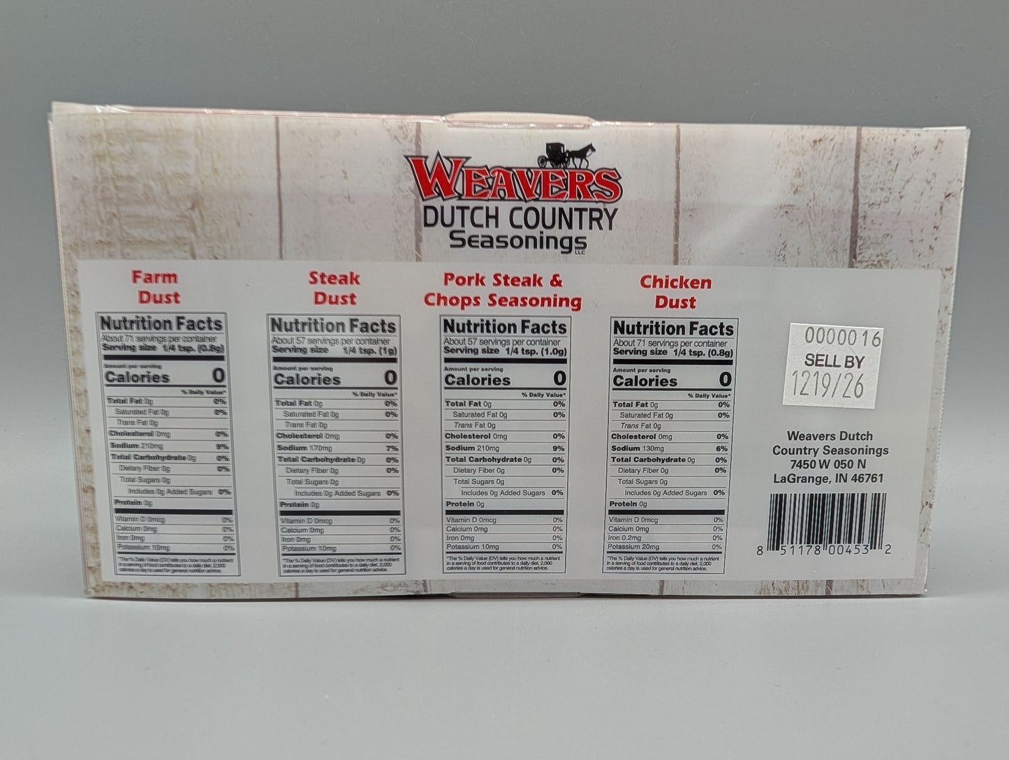 Weaver's Seasonings Original Grilling Sampler