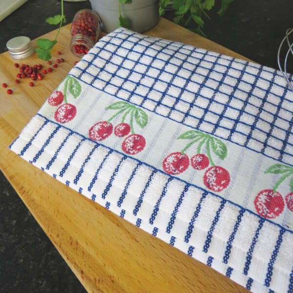 Poli-Dri Checkered Tea Towel with Image