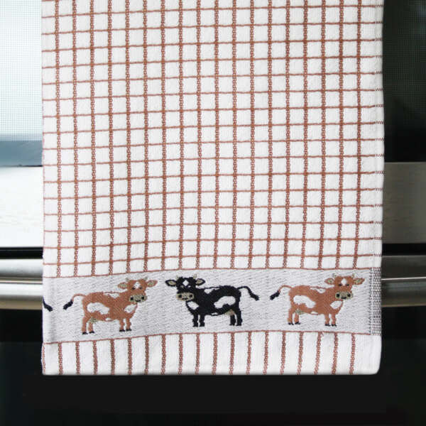 Poli-Dri Checkered Tea Towel with Image